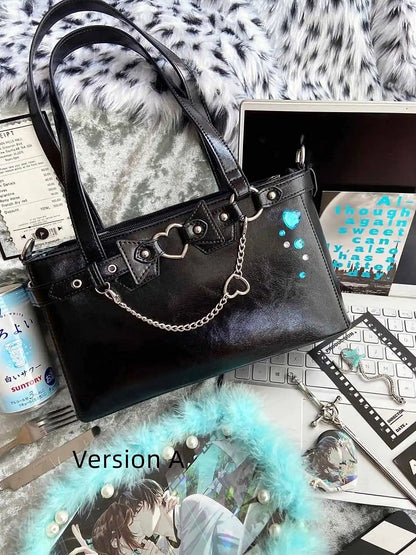 Detachable Chains Black Ita Shoulder Bag