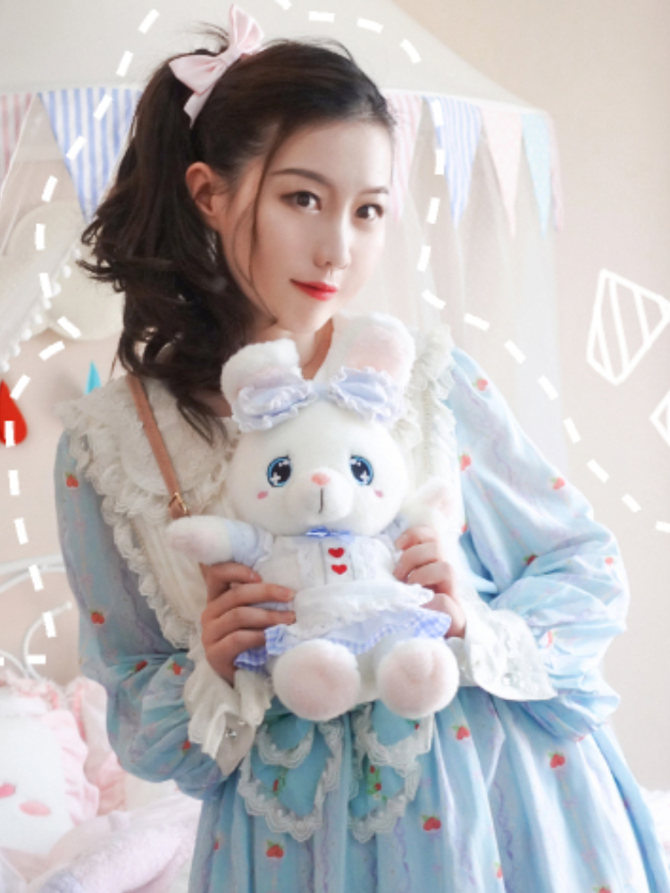 Puff Bunny Plush Crossbody / Backpack Bag