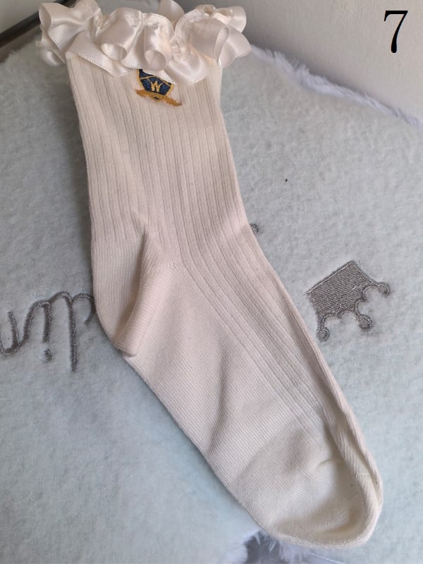 9 Options Colorful Lolita Ruffled Cuffs Cartoon Calf Socks