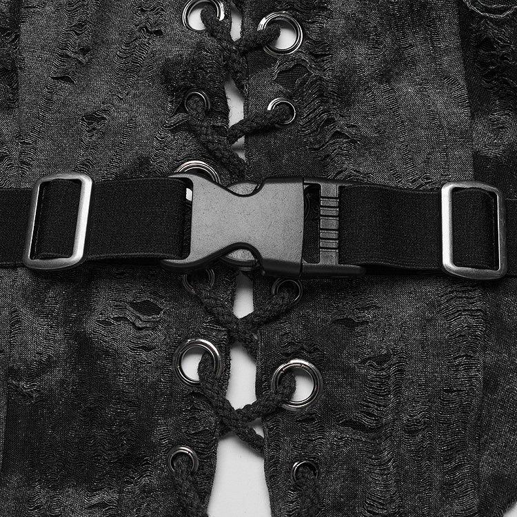 Dark Gray Punk Halter Vest