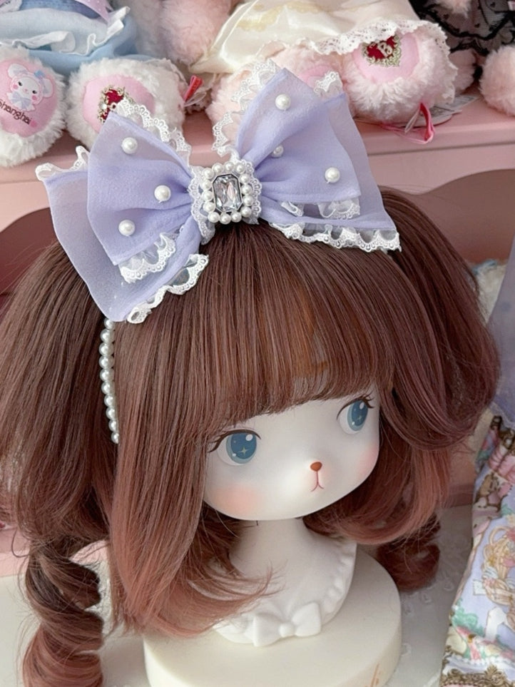 6 Options Rhinestone Decorated Bowknot Beaded KC