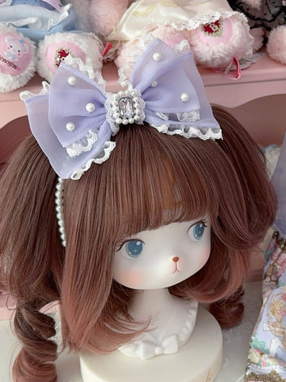 6 Options Rhinestone Decorated Bowknot Beaded KC