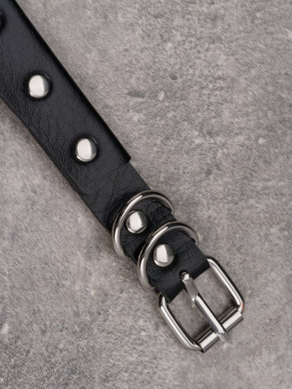 Black Gothic Cross Pendant Studs Design Buckle Choker