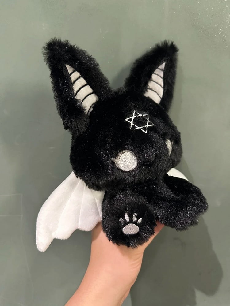 Black and Gray Gothic Bat Plushie