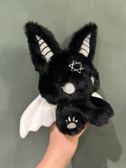 Black and Gray Gothic Bat Plushie