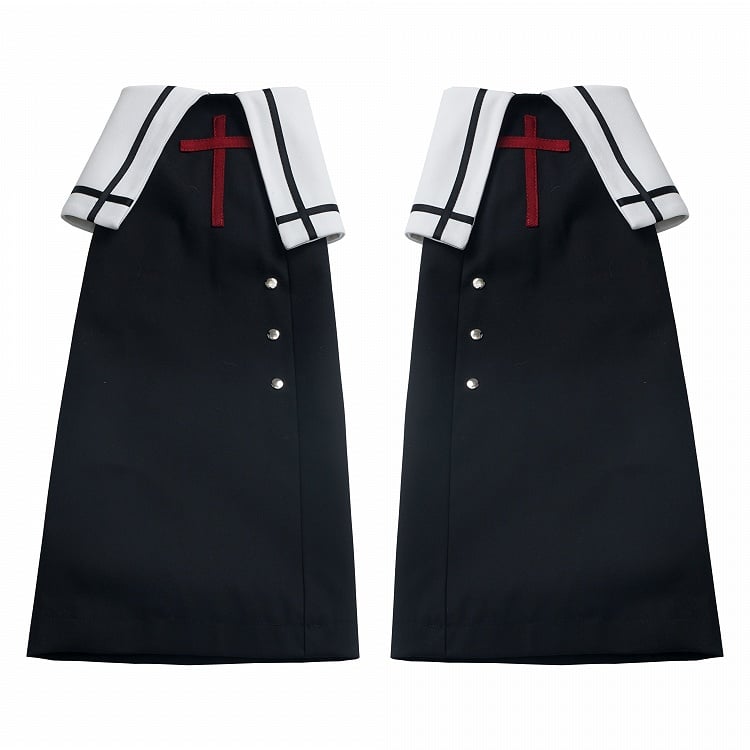 Black Cross Studs Decorated Leg Warmers