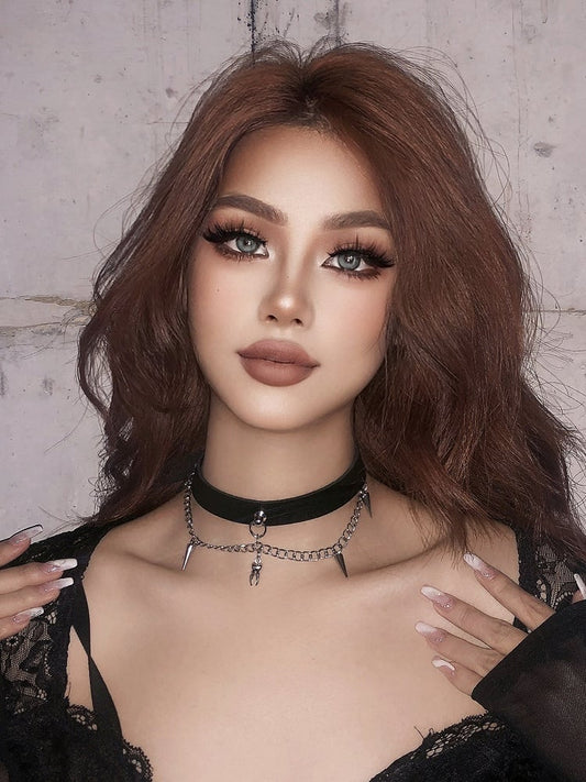 Studs Chain Black Gothic PU Choker