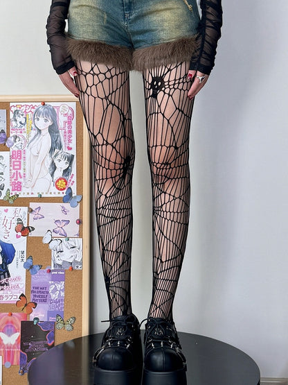 Black Y2K Skeleton Details Cut-out Design Tights