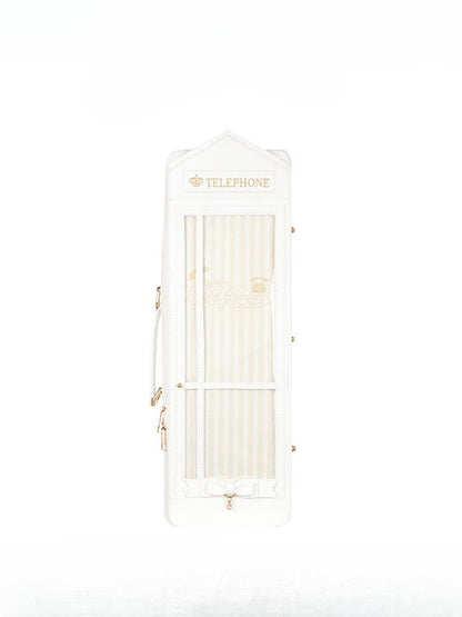 White&Gold Telephone Booth-shaped 1/4 Scale BJD Doll Bag with Two Straps