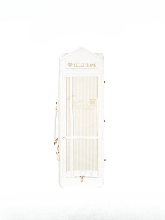 White&Gold Telephone Booth-shaped 1/4 Scale BJD Doll Bag with Two Straps