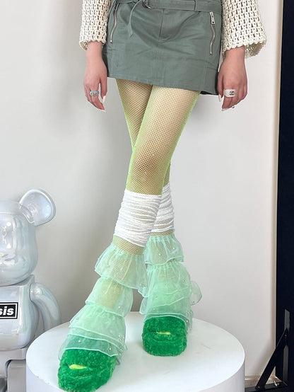 11 Color Options Rhinestone Decorated Fishnet Tights