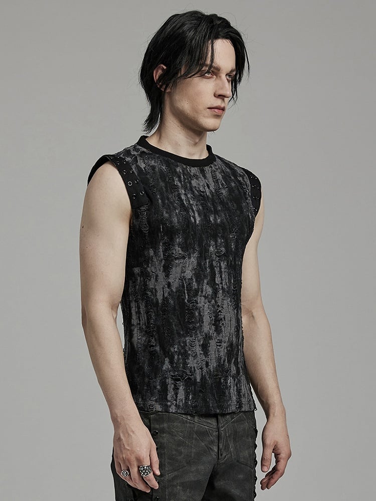 Black and Gray Goth Daily Tank Top