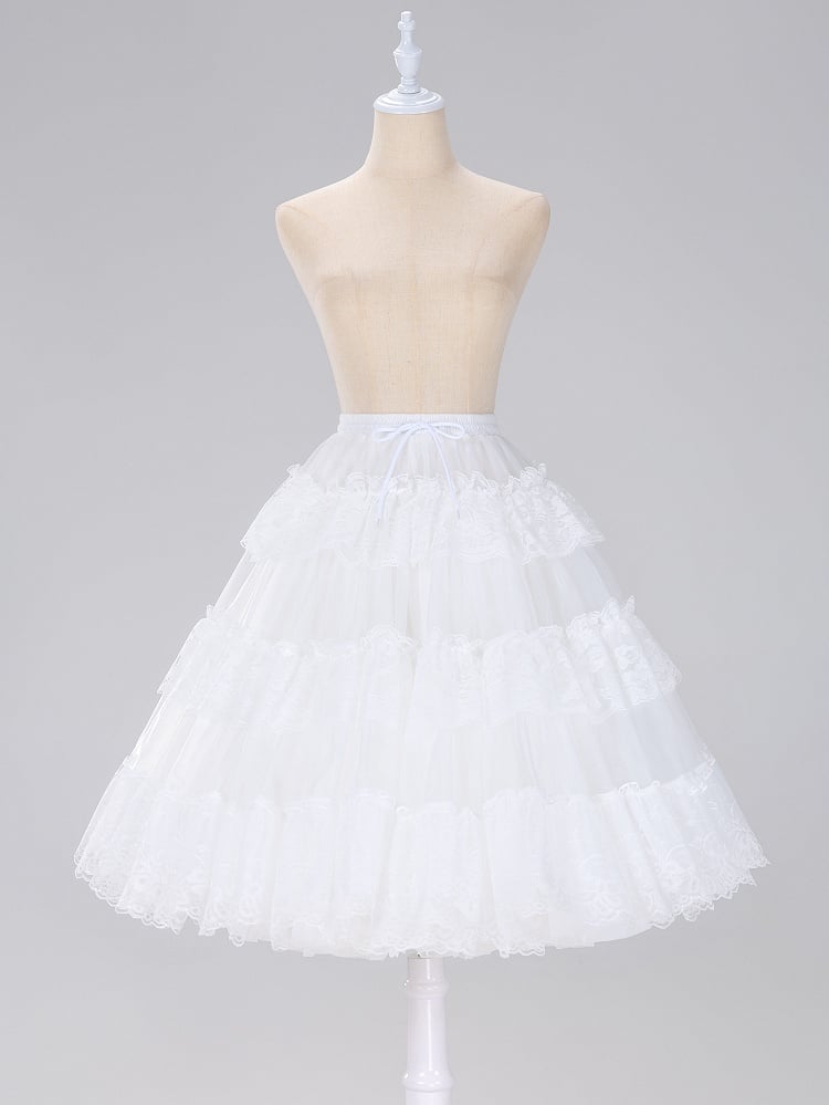 White 65cm Puffy Multi-layered A-line Petticoat