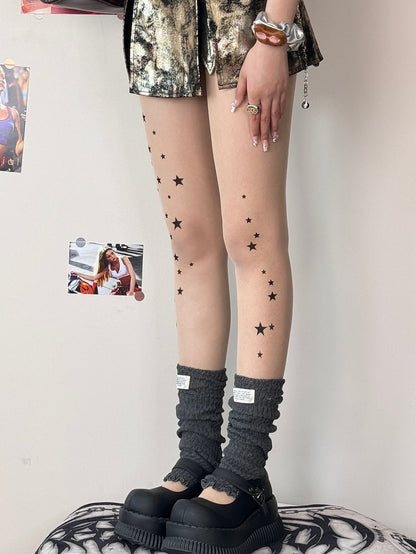 Nude Bittersweet Star Print Tights
