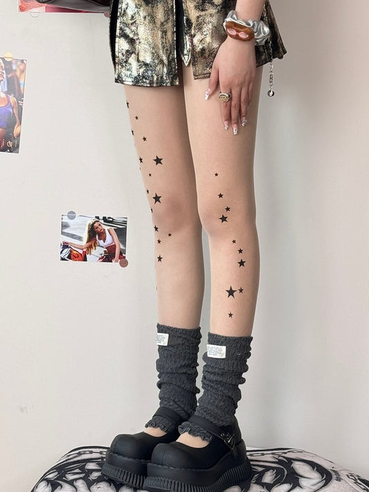 Nude Bittersweet Star Print Tights