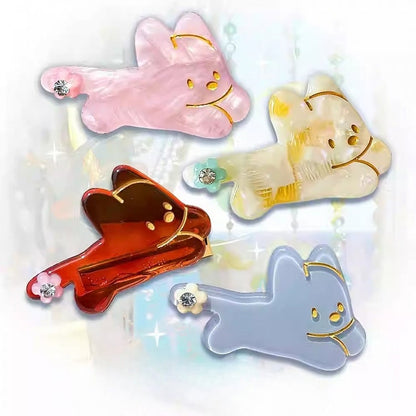 4 Color Options Rhinestone Decorated Puppy Hairclip