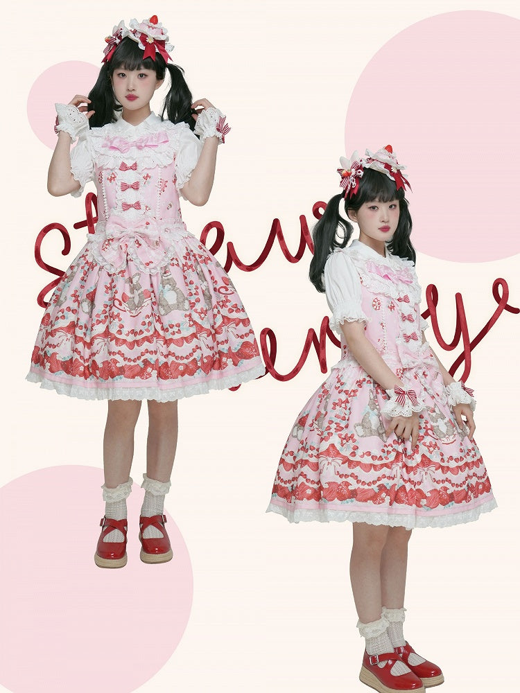 Red Bowknot White Lace Wrist Cuffs