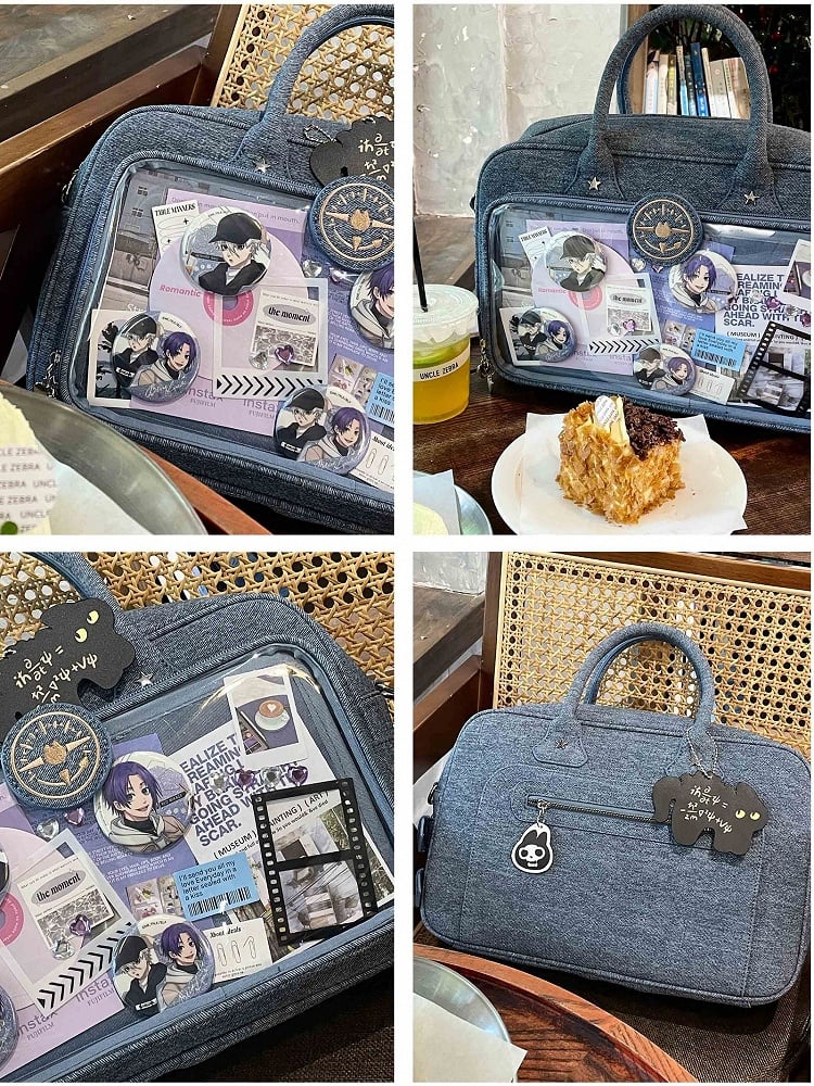 Kitty Decorated Large Capacity Crossbody Ita Bag White/Silver/Brown/Black/Blue/Yellow