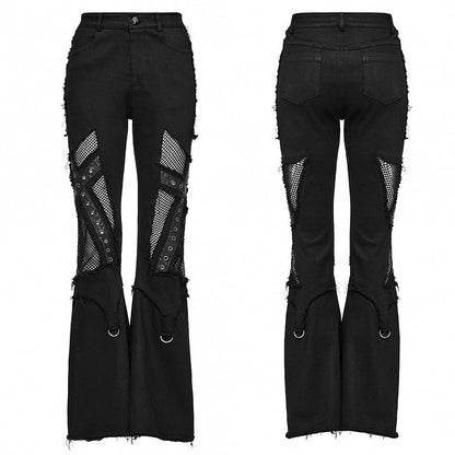 Black Punk Hollow Cross Pants