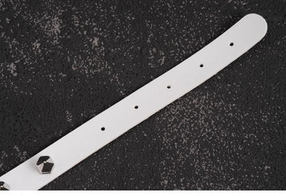 Heart Pendant White Gothic Studs PU Choker