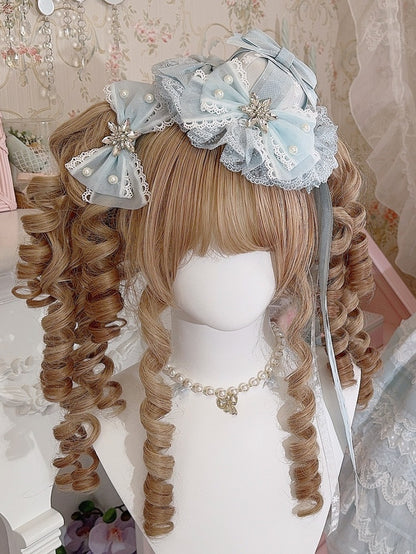 5 Color Options Beaded And Rhinestone Decorated Bowknot Details Lace Trim Mini Hat