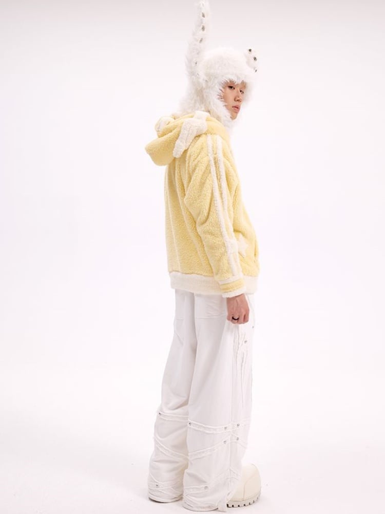 Black/White Studded Bunny Ear Hat