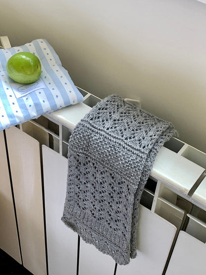 Gray/White/Black Hollow-out Knitted Leg Warmers