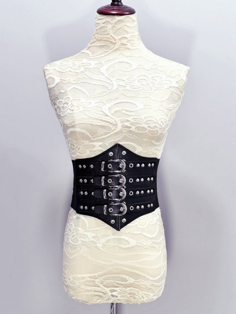 Black Gothic Punk Corset Belt