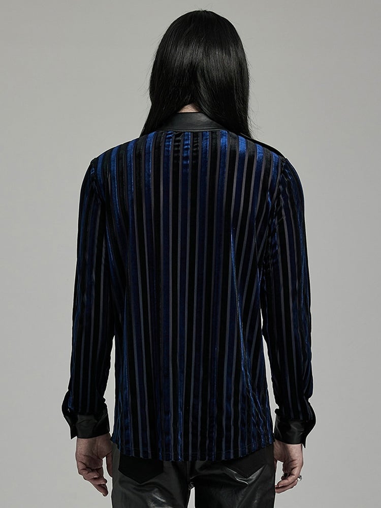 Black and Blue Military Men's Shirt