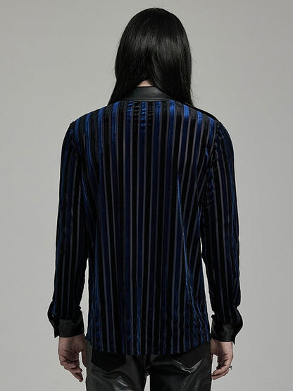 Black and Blue Military Men's Shirt