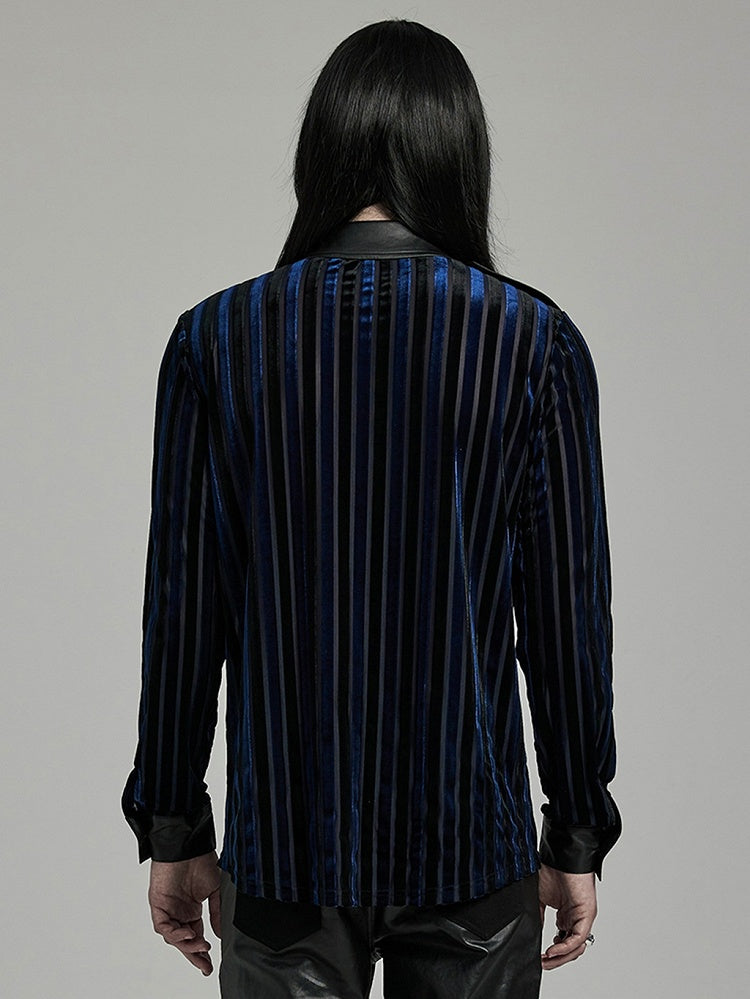 Black and Blue Military Men's Shirt