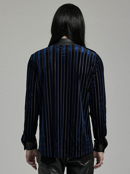 Black and Blue Military Men's Shirt