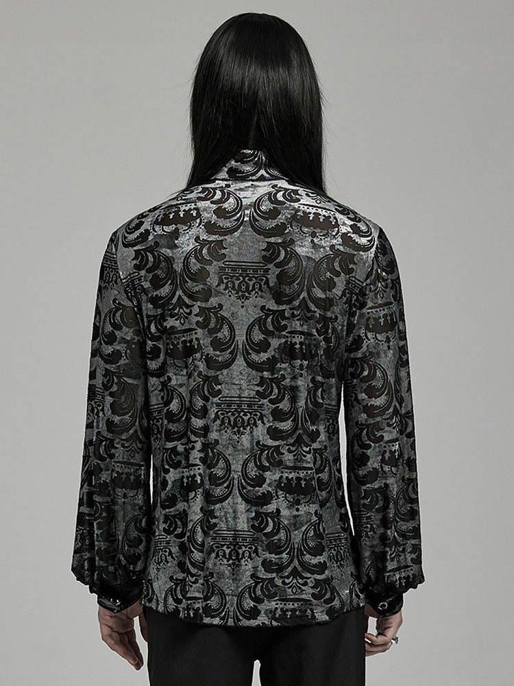 Black and Gray Goth Men's Shirt