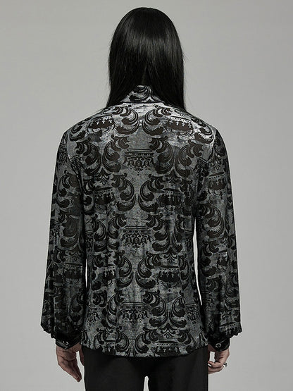 Black and Gray Goth Men's Shirt