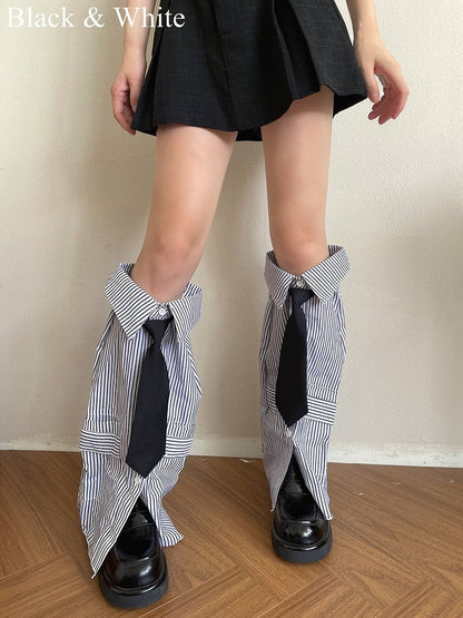 4 Color Options Navy Striped Pattern Shirt-shaped Design Leg Sleeves