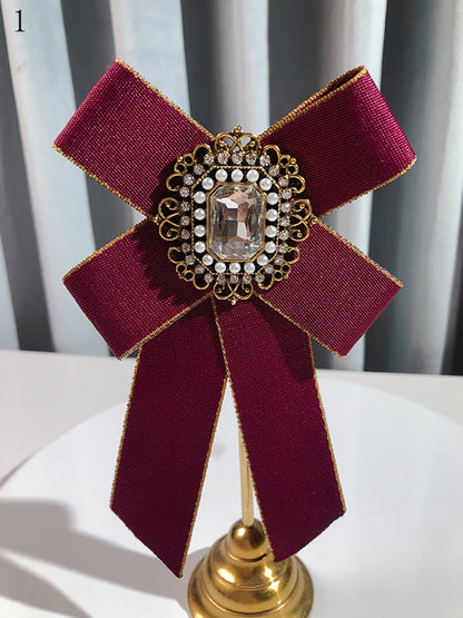 8 Options Preppy Style Rhinestone Decorated Bow Tie