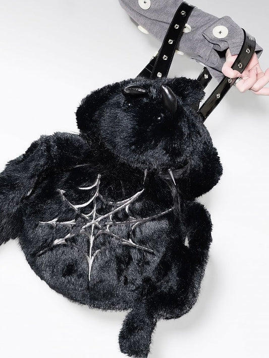 Black Spider Plush Backpack
