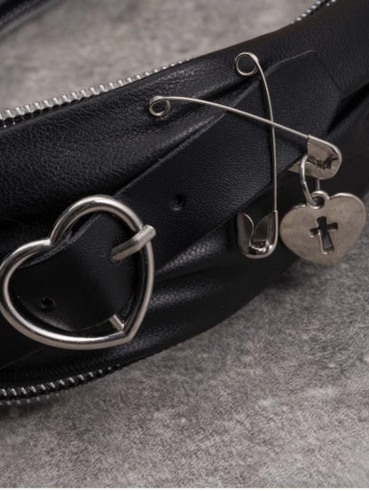 Black Knot With Heart Buckle Decorated Pins Design KC