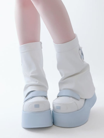 Blue Yami Kawaii Zip Closure at Sides Platform Boots