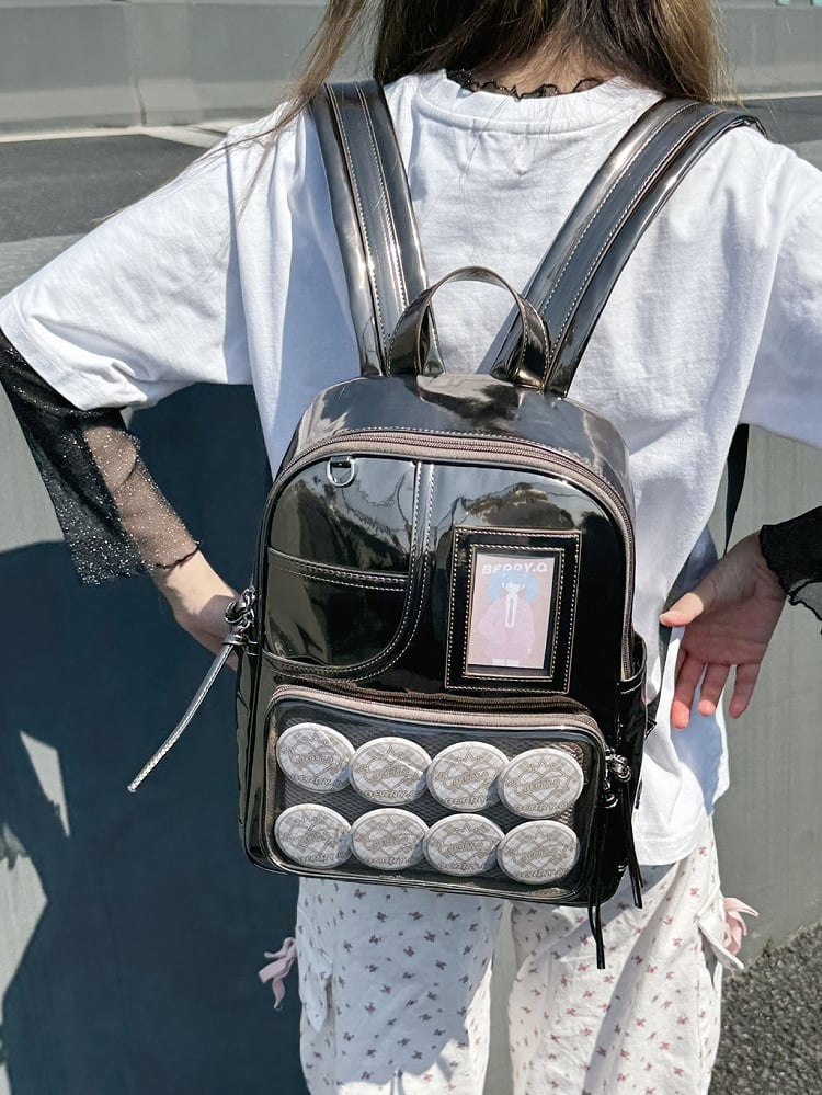 Mirror Surface Color Polished PU Ita Backpack