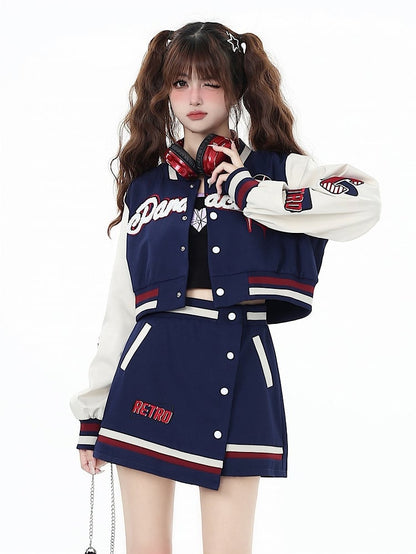 Blue High Waist Mini Skirt