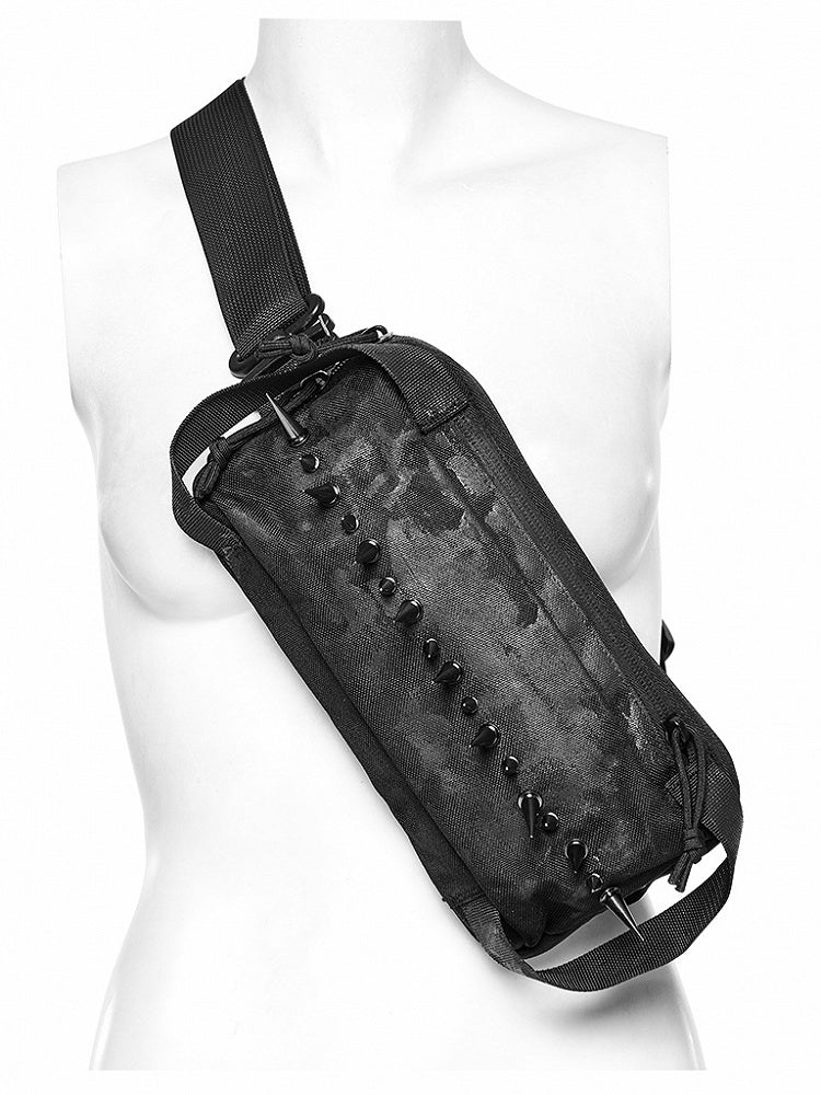 Black Punk One Shoulder Spiked Bag