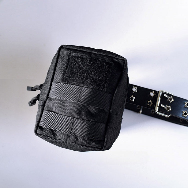 Black Cyberpunk Waist Belt with Waist Bag