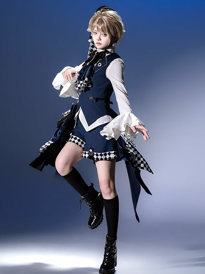 Gold-tone Buttons White Ouji Lolita Bell Sleeves Shirt