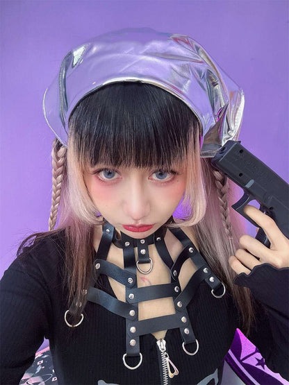 Silver/Pink/Gold/Polished Black Headscarf