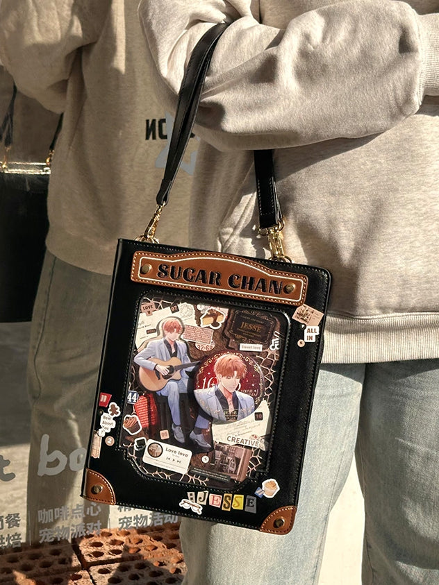 Black&Brown Letter Decorated Ita Bag