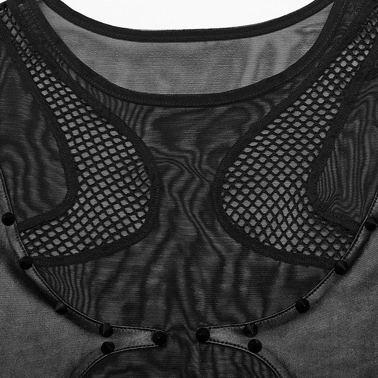 Black Punk Sexy Mesh Bodysuit