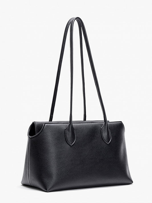Black Minimalist Soft-Sided One-Shoulder Tote Bag - Spacious And Stylish