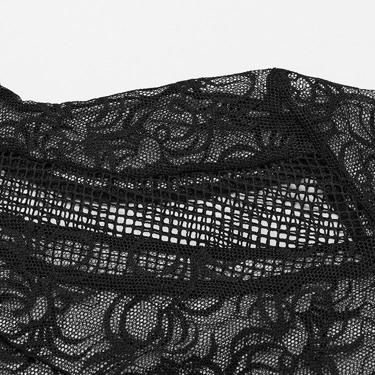 Black Cyberpunk Slim Patchwork T-shirt