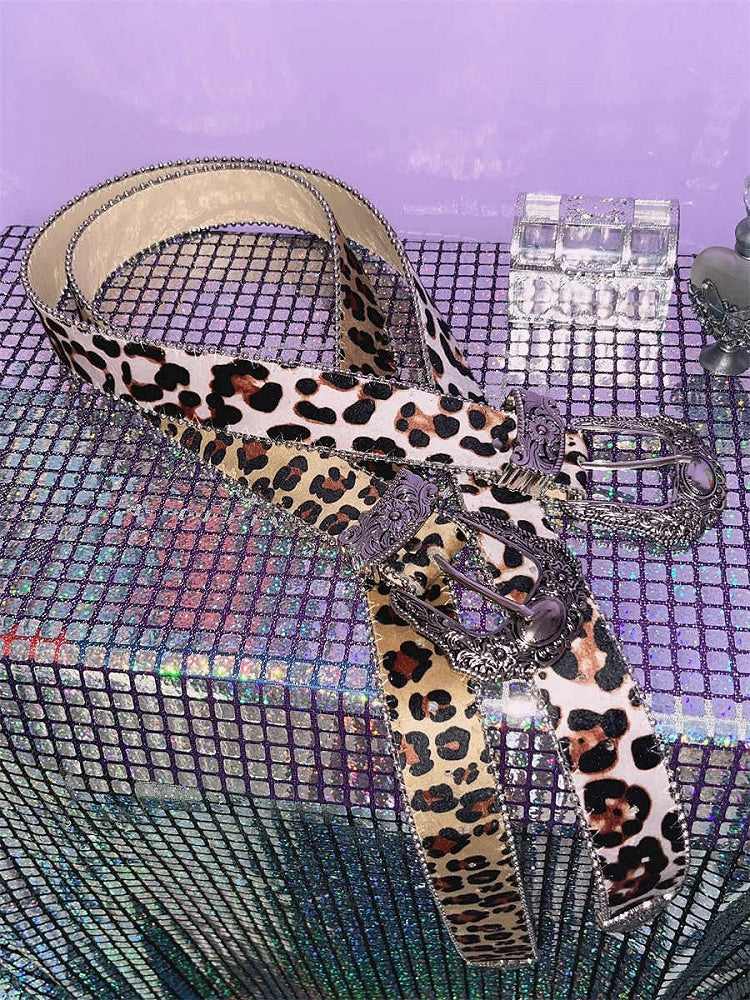 Y2K Punk Leopard Waist Belt 2 Options
